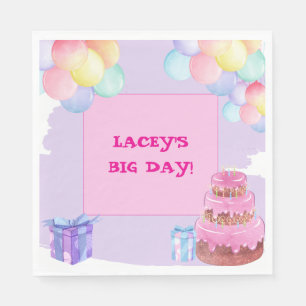 Sweet Celebration: Purple Birthday Paper Napkin