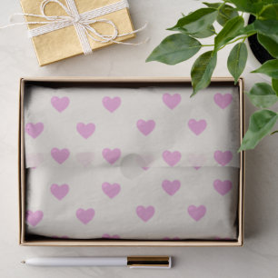 Sweet Charming Pink Heart Pattern Greige Tissue Paper