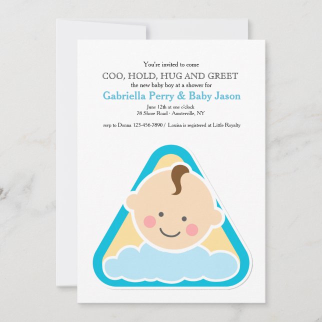 Sweet Cheeks Baby Boy Shower Invitation (Front)