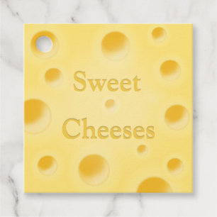 "Sweet Cheeses" Cheeky Cheese Slice Personalised Favour Tags