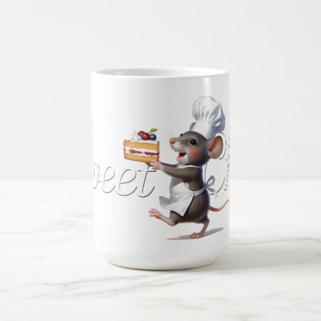 "Sweet Chef" Mouse Logo Illustration Coffee Mug (Center)