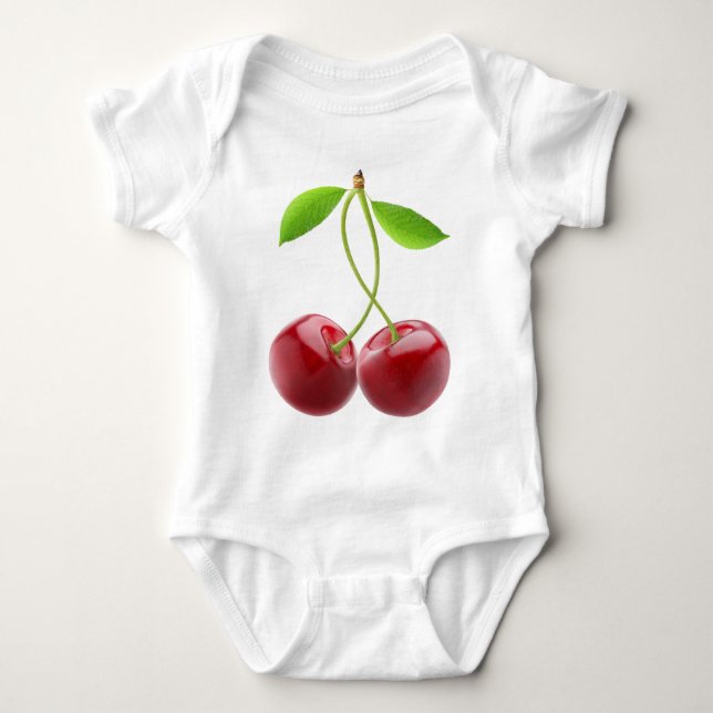 Sweet cherries baby bodysuit (Front)