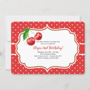 Sweet Cherries Birthday Party Invitation