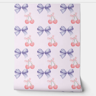 Sweet Cherries & Bows Nursery  Wallpaper
