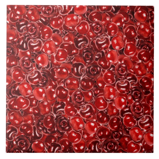 Sweet Cherries Ceramic Tile (Front)
