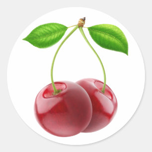 Sweet cherries classic round sticker