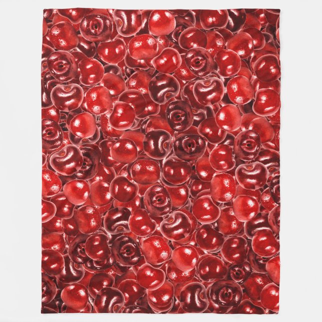 Sweet Cherries Fleece Blanket (Front)