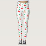 Sweet Cherries Pattern on White Leggings<br><div class="desc">Cute cherry pattern on white.</div>