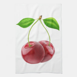 Sweet cherries tea towel