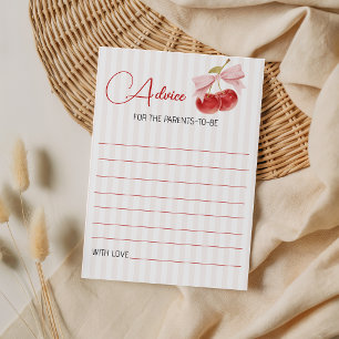 Sweet Cherry Baby Shower Advice Cards