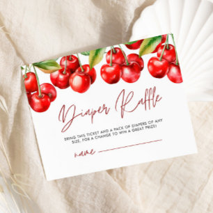 Sweet Cherry Baby Shower Diaper Raffle Enclosure Card