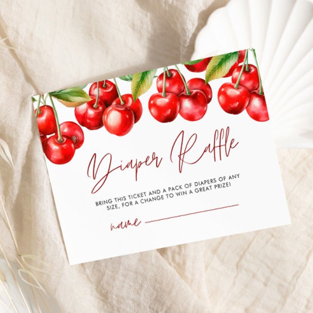 Sweet Cherry Baby Shower Diaper Raffle Enclosure Card (Creator Uploaded)
