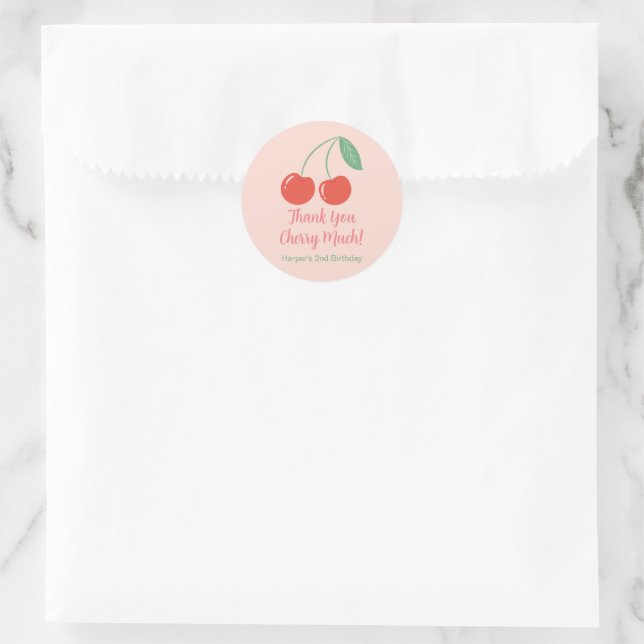 Sweet Cherry Birthday Favour Thank You Stickers (Bag)