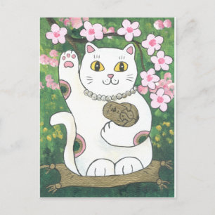 Sweet Cherry Blossom Neko Postcard