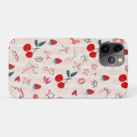 Sweet Cherry Bows and Stars Aesthetic Design