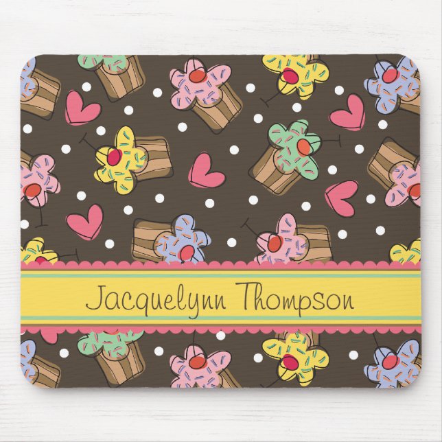 Sweet Cherry Cupcakes Confectionery Bakery Cute Mouse Pad (Front)