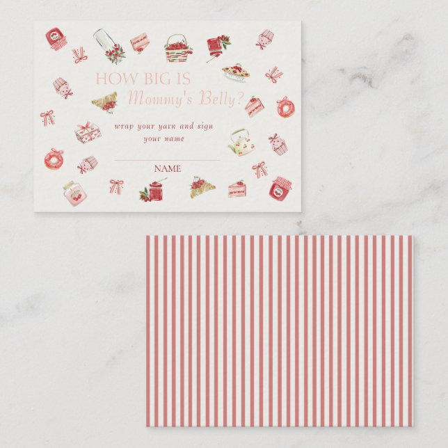 Sweet Cherry Dessert Big Mommys Belly  Enclosure Card (Front/Back)