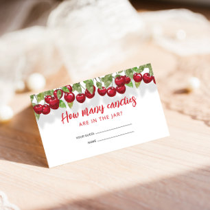 Sweet Cherry How Many Candies Enclosure Card