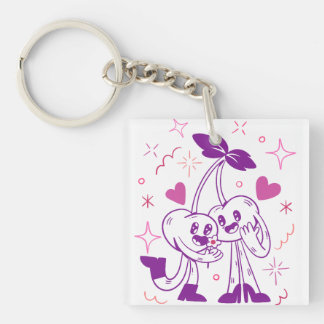 Sweet Cherry Lovers – Fun Romantic Aesthetic Art Key Ring