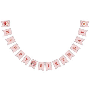 Sweet Cherry on Top Birthday Invitation Pink Girl Bunting