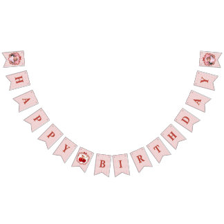 Sweet Cherry on Top Birthday Invitation Pink Photo Bunting