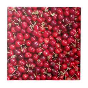 Sweet cherry pattern ceramic tile