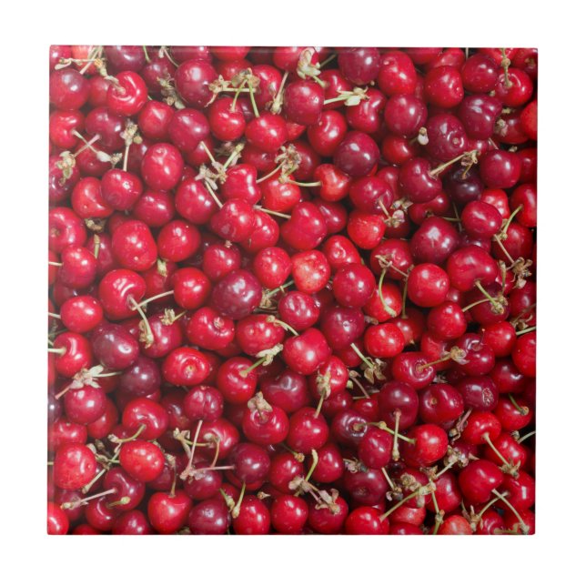 Sweet cherry pattern ceramic tile (Front)