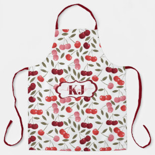 Sweet Cherry Pattern   Monogram Apron