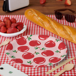 Sweet cherry pattern paper plate