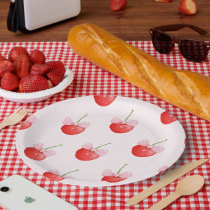 Sweet cherry pattern paper plate