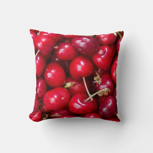 Sweet cherry pattern throw pillow (Front)