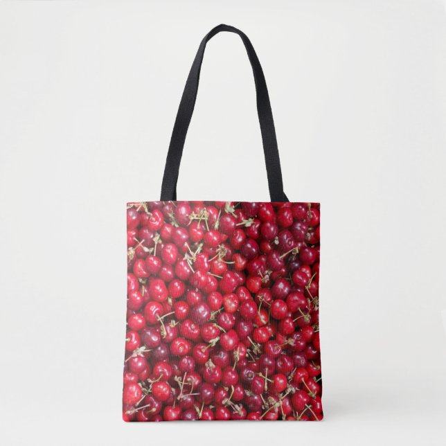 Sweet cherry pattern tote bag (Front)