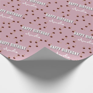 Sweet Cherry Personalised Birthday Wrapping Paper