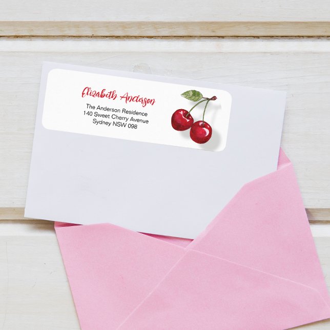 Sweet Cherry Return Address Label (Creator Uploaded)