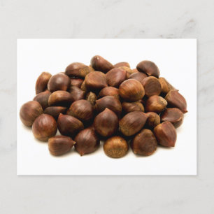 Sweet chestnuts fruits postcard