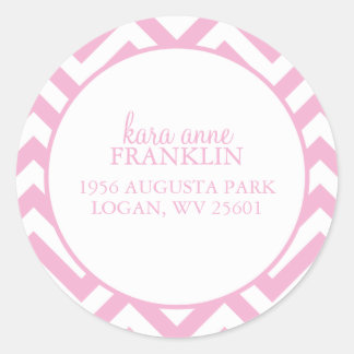 Sweet Chevron Personalised Round Address Labels