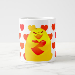 Sweet chick in love, jumbo mug
