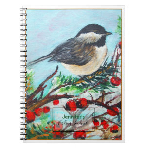 Sweet Chickadee Songbird Art Notebook