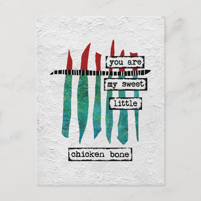 Sweet Chicken Bone Postcard - Modern Abstract (Front)