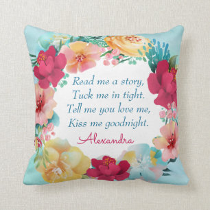 Sweet Child’s Floral Goodnight Poem Cushion