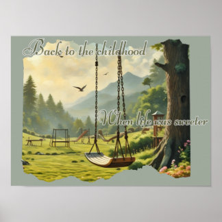 Sweet Childhood Adventures in Playful Landscapes Poster