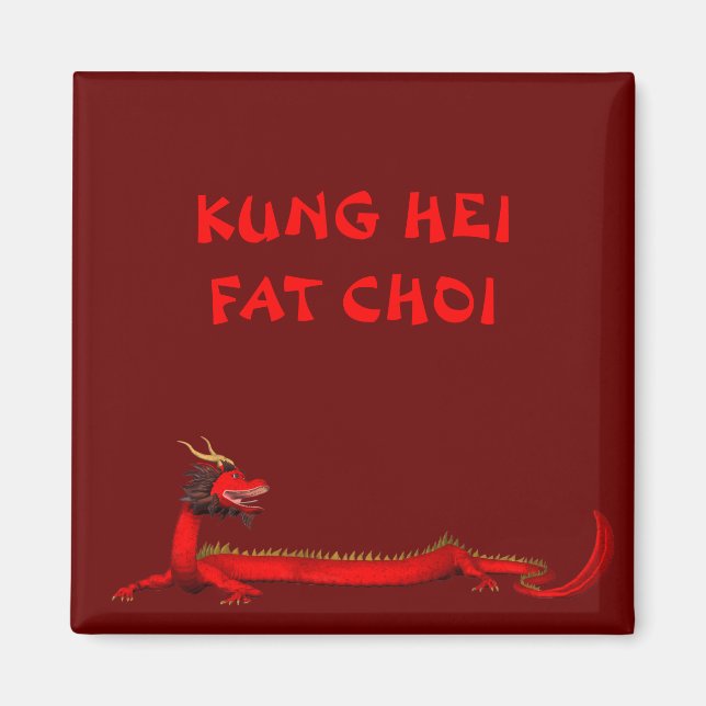 Sweet Chinese Red Dragon Magnet (Front)