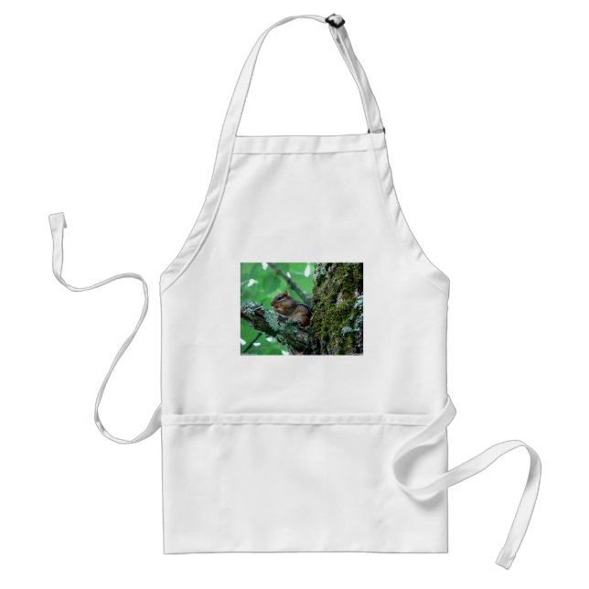 Sweet Chipmunk in a Tree Apparel and Gifts Standard Apron (Front)