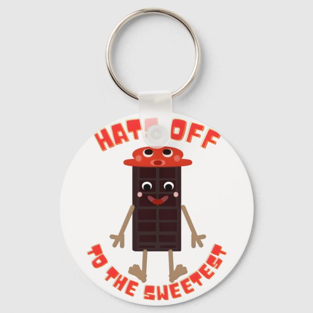 Sweet Choco-Bar Buddy: Kawaii Chocolate Bar  Key Ring (Front)