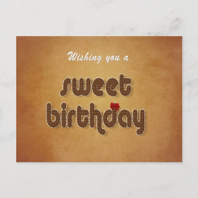 Sweet Chocolate Birthday Wish - Postcard (Front)