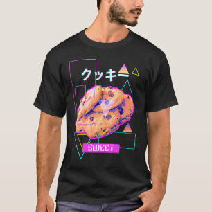 Sweet Chocolate Chip Cookies Kanji Vaporwave Aesth T-Shirt