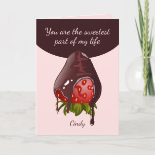 Sweet Chocolate Covered Strawberry Photo Valentine Card