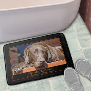 Sweet Chocolate Labrador Retriever Photo Template Bath Mat