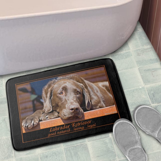Sweet Chocolate Labrador Retriever Photograph  Bath Mat (Creator Uploaded)