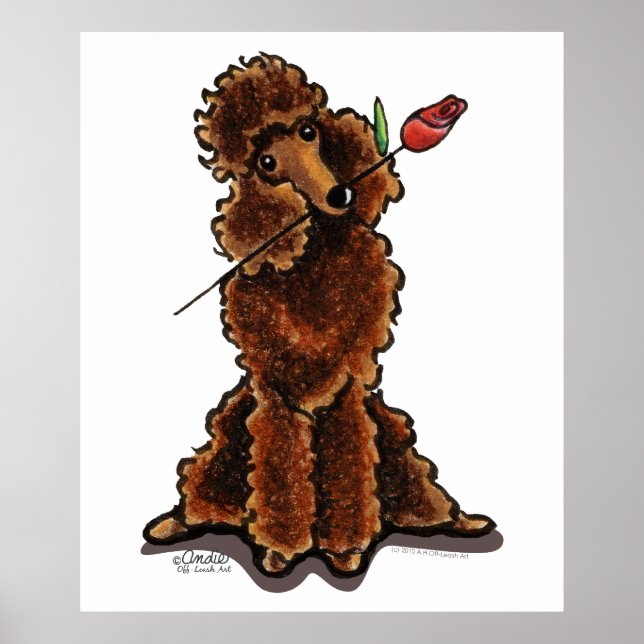 Sweet Chocolate Poodle Valentines Poster (Front)